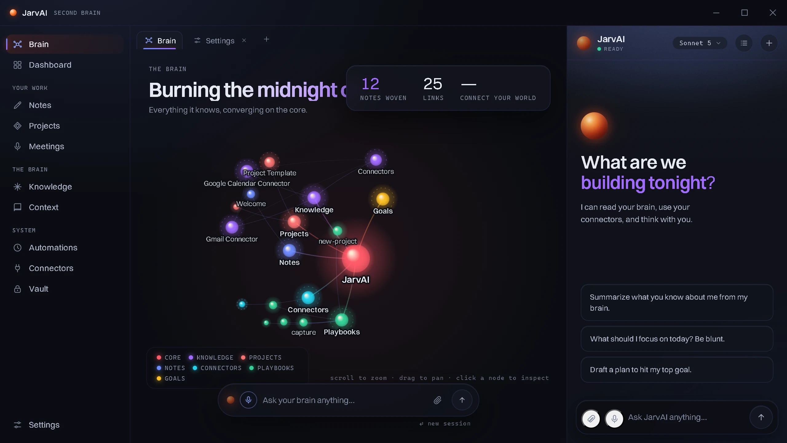 JarvAI in the Midnight theme
